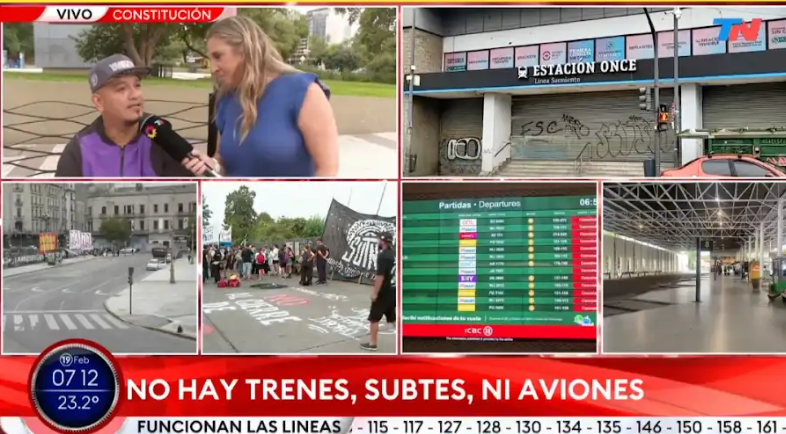 “Si falto, pierdo el día”, dice un trabajador afectado por el paro nacional de la CGT 