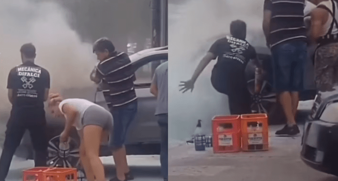 Se incendió una camioneta en el centro de Pergamino y vecinos apagaron el fuego con&nbsp;sodas